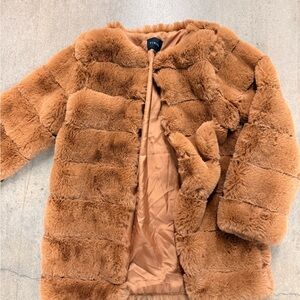 Timing Faux Fur Jacket in Rich Brown